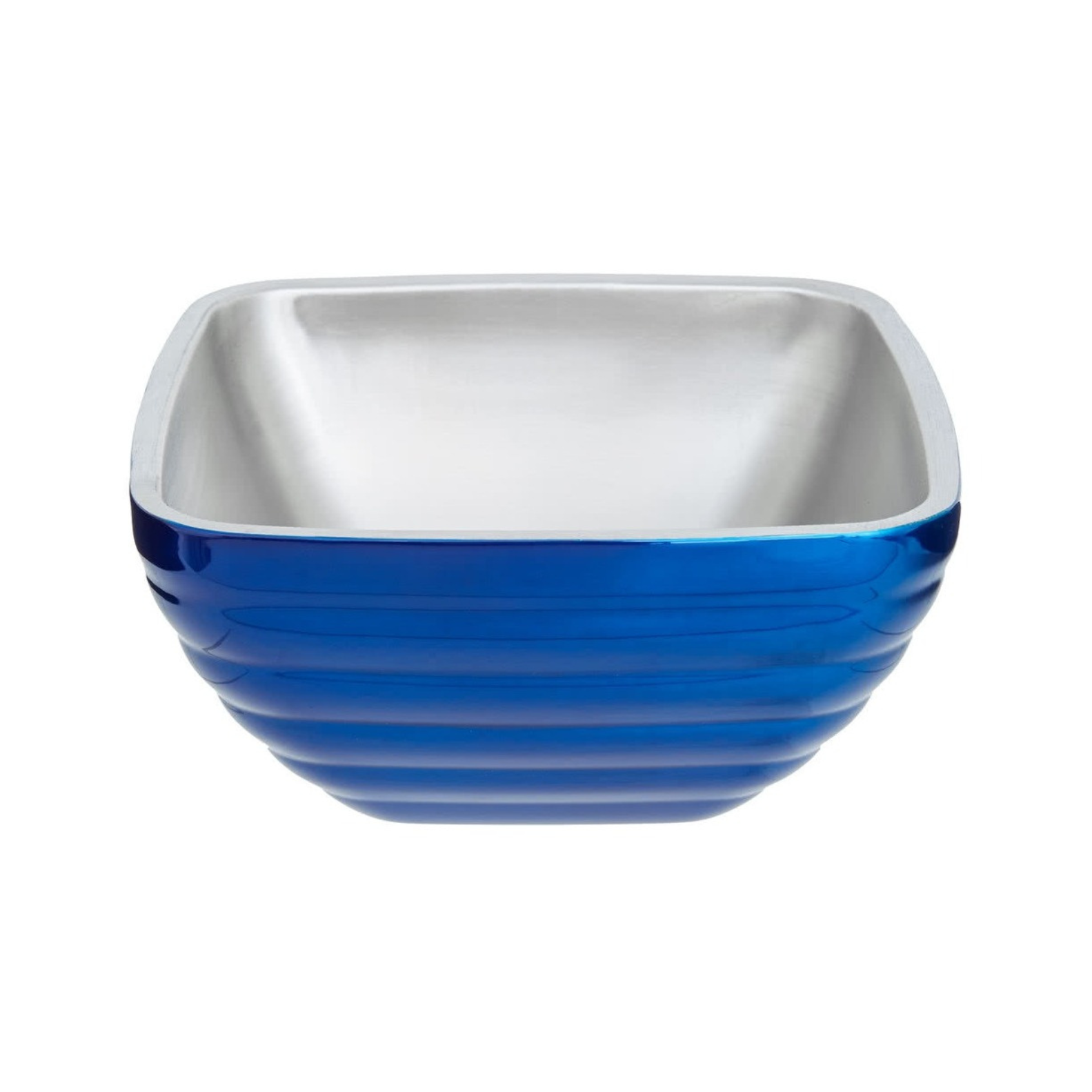 Bol Cuadrado Doble Pared Inox Azul 18,4 cm