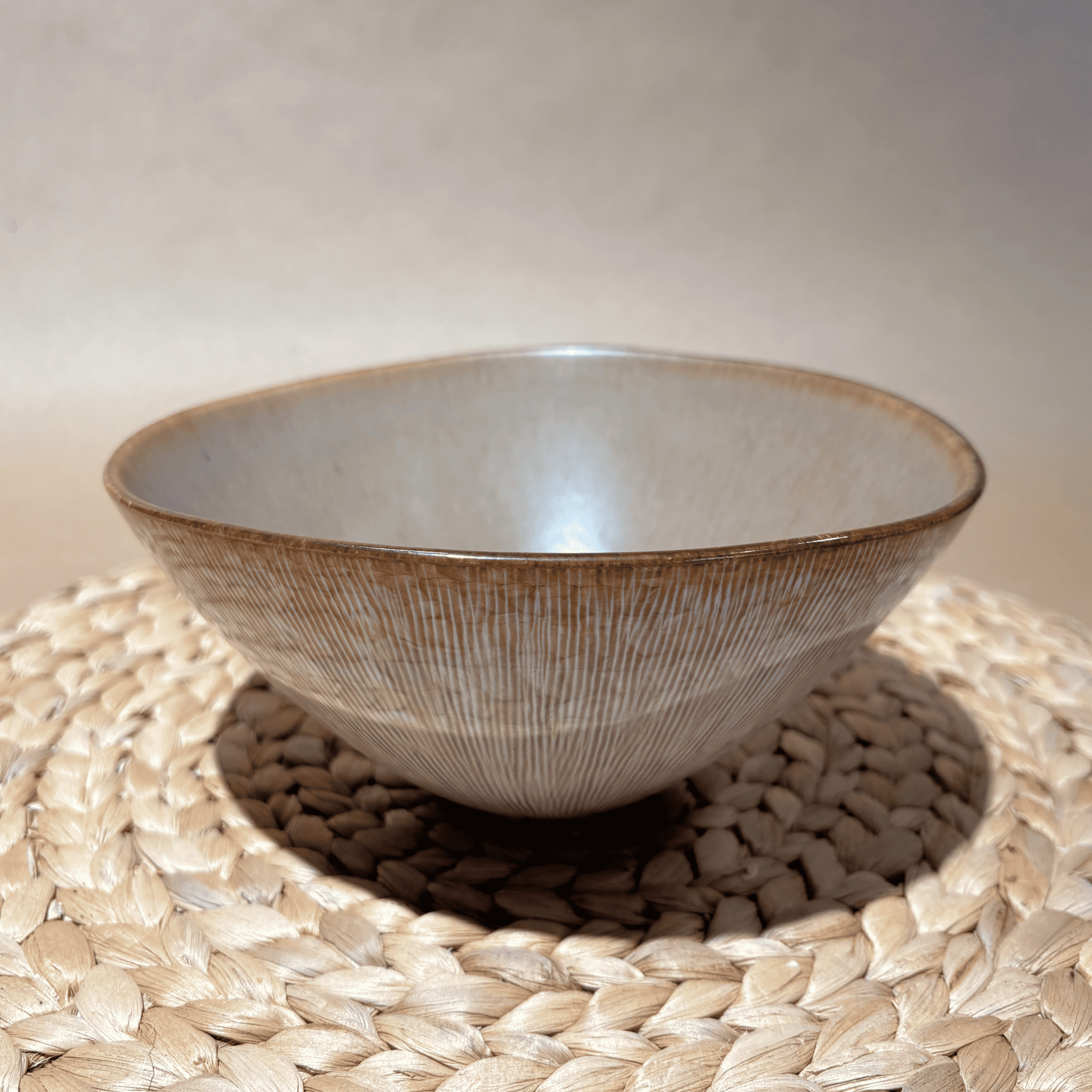 Cuenco Marron Rayado ø19cm
