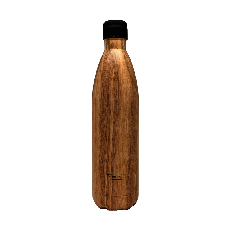 Botella Termo Doble Pared Madera 1 L