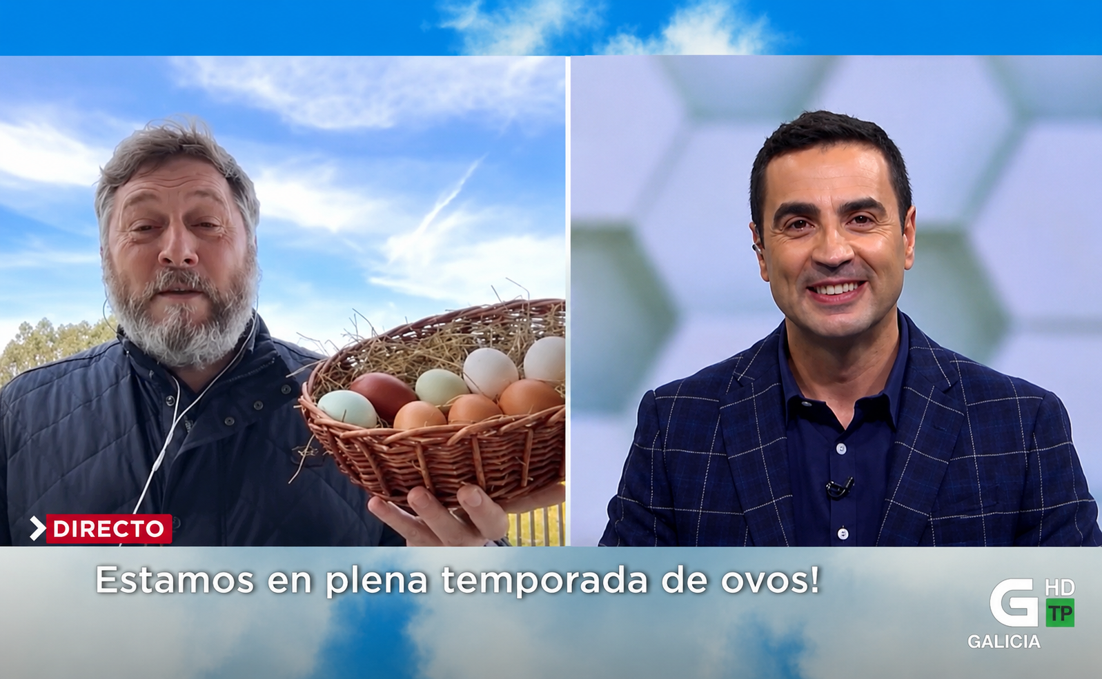 Chef Miguel Mosteiro promocionando el producto gallego en Atmosféricos TVG