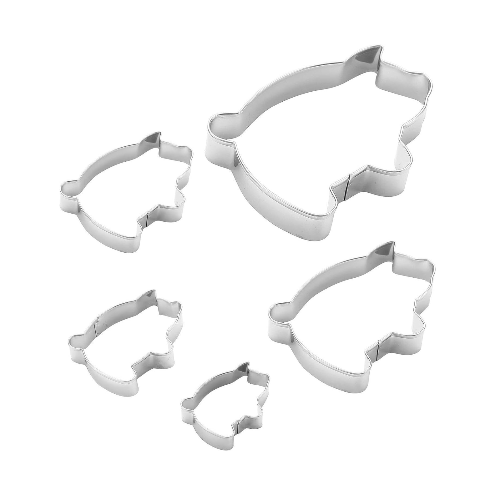 Set 5 Moldes Cortadores Cerdito Inox