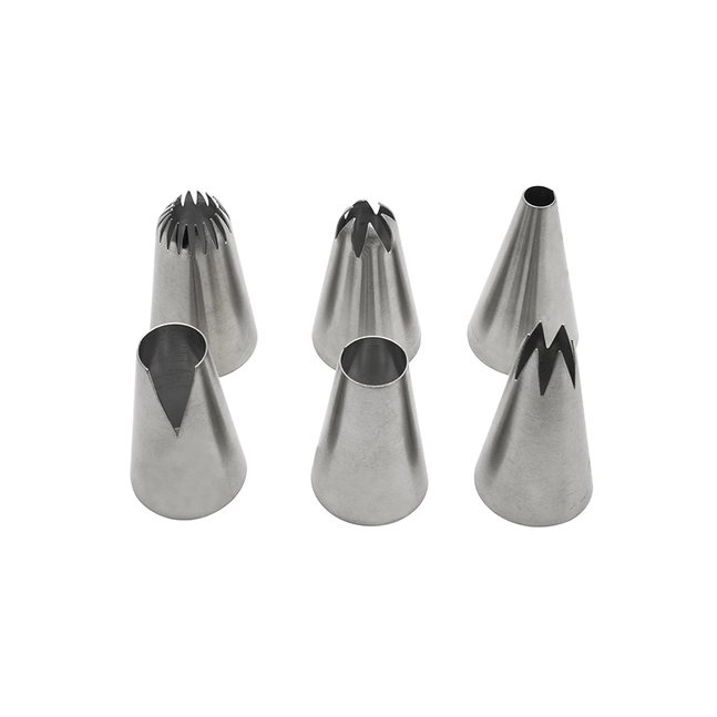 Set de 6 Boquillas de Reposteria Inox.
