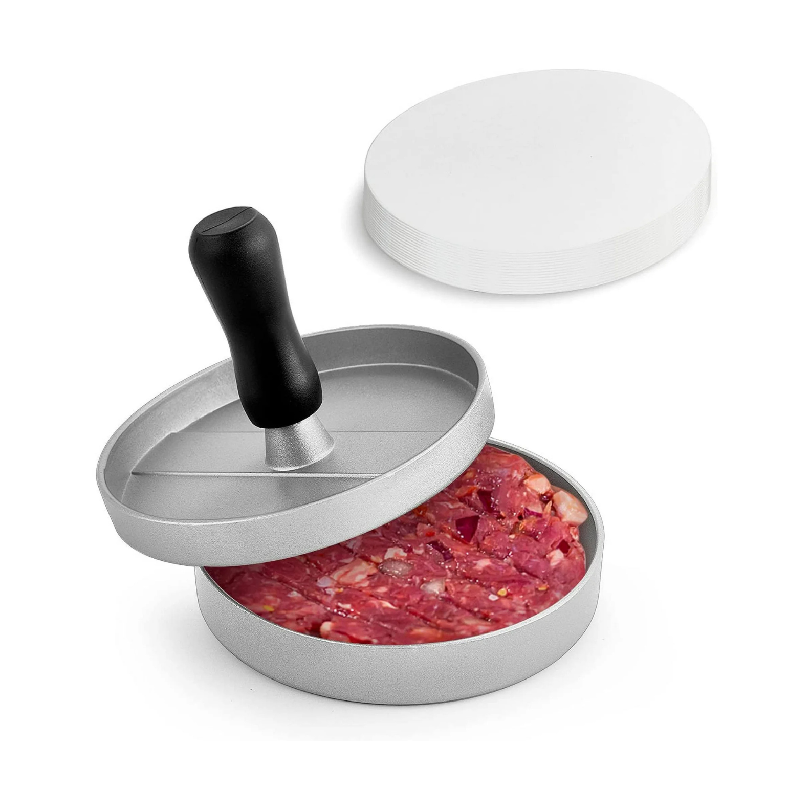 Prensa de Hamburguesas con Papeles