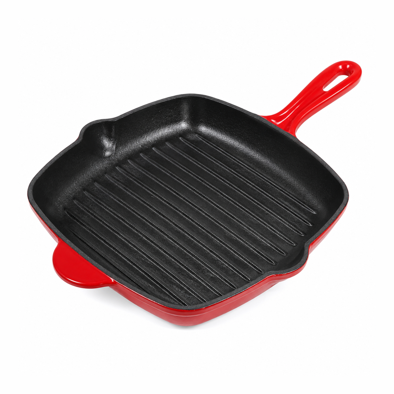 Sarten-Grill de Hierro Fundido Rojo 27 cm